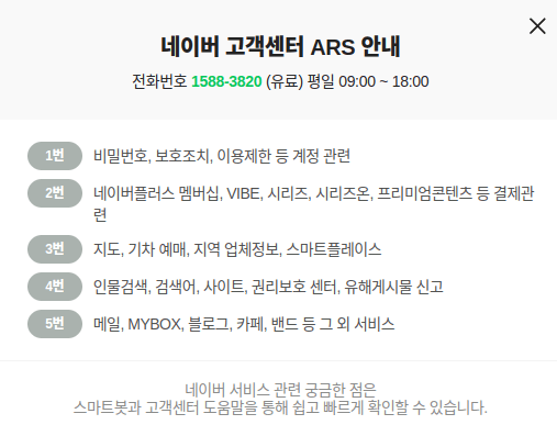 네이버 고객센터 전화번호